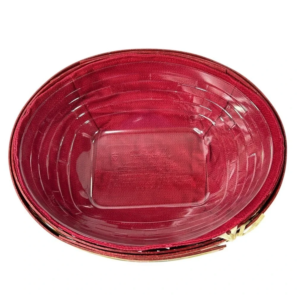 Longaberger Holly Berry Basket 2011 Christmas w/ Lid Liner Protector Tie-on Tags